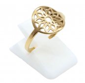 Vergulde roestvrijstalen ring 'Fleur de Soleil'