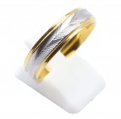 Vergulde roestvrijstalen ring met gouden rand