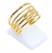 Vergulde roestvrijstalen ring met ringenmotief