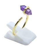 Ring van 925 sterling zilver met amethistpunt