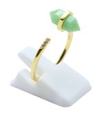 Ring van 925 sterling zilver met groene jadepunt