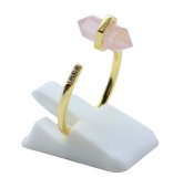 Ring van 925 sterling zilver met rozenkwartspunt