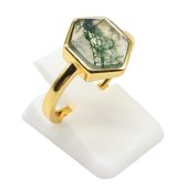 Ring Zilver 925 Mosagaat Zeshoek