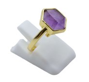 Ring Zilver 925 Amethist Zeshoek