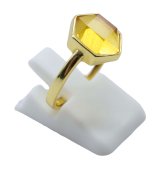 Ring Zilver 925 Citrien Zeshoek