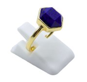 Ring Zilver 925 Lapis Lazuli Zeshoek