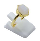 Ring Zilver 925 Maansteen Zeshoek