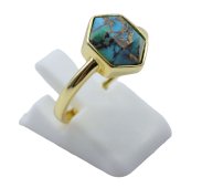 Ring Zilver 925 Turkoois Zeshoek