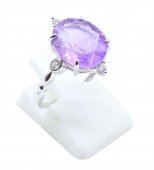 Ring Zilver 925 Amethist Ovaal Imperiaal