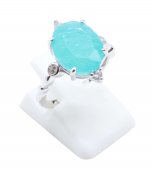 Ring Zilver 925 Amazoniet Ovaal Imperiaal