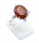 Ring Zilver 925 Granaat Ovaal Imperiaal