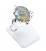 Ring Zilver 925 Labradoriet Ovaal Imperiaal
