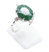 Ring Zilver 925 Malachiet Ovaal Imperiaal