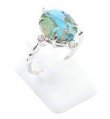 Ring Zilver 925 Turkoois Ovaal Imperiaal