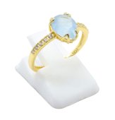 Ring Zilver 925 Aquamarijn Druppel