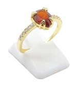 Ring Zilver 925 Granaat Druppel