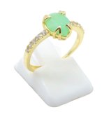 Ring Zilver 925 Groene Jade Druppel