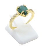Ring Zilver 925 Malachiet Druppel