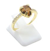 Ring Zilver 925 Tijgeroog Druppel