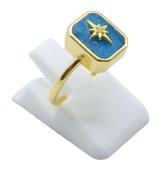 Ring Zilver 925 Apatiet Rechthoek + Bedel