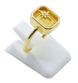 Ring Zilver 925 Citrien Rechthoek + Bedel