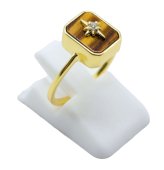 Ring Zilver 925 Tijgeroog Rechthoek + Bedel