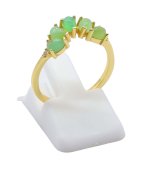 Ring Zilver 925 Groene Jade Diadeem