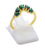 Ring Zilver 925 Malachiet Diadeem