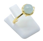 Ring Zilver 925 Aquamarijn Rond