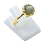 Ring Zilver 925 Labradoriet Rond