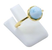 Ring Zilver 925 Larimar Rond