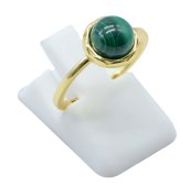 Ring Zilver 925 Malachiet Rond