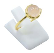 Ring Zilver 925 Rozenkwarts Rond