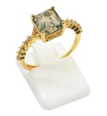 Ring Zilver 925 Mosagaat Vierkant