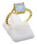 Ring van 925 sterling zilver met vierkante aquamarijn