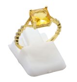 Ring Zilver 925 Natuurlijk Citrien Vierkant
