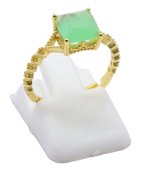 Ring Zilver 925 Groene Jade Vierkant