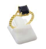 Ring Zilver 925 Onyx Vierkant