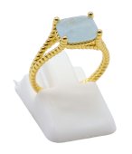 Ring Zilver 925 Aquamarijn Rechthoek