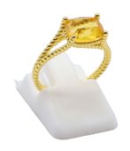 Ring Zilver 925 Natuurlijk Citrien Rechthoek