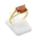 Ring Zilver 925 Granaat Rechthoek