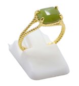 Ring Zilver 925 Groene Jade Rechthoek