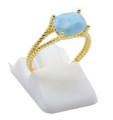 Ring Zilver 925 Larimar Rechthoek