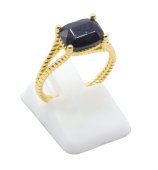 Ring Zilver 925 Onyx Rechthoek