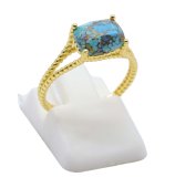 Ring Zilver 925 Turkoois Rechthoek