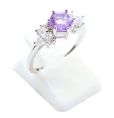 Ring Zilver 925 'Zilveren Sneeuwvlok' - Amethist