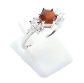 Ring Zilver 925 'Zilveren Sneeuwvlok' - Granaat