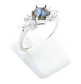 Ring Zilver 925 'Zilveren Sneeuwvlok' - Labradoriet