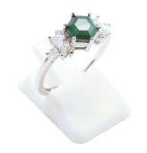 Ring Zilver 925 'Zilveren Sneeuwvlok' - Malachiet