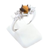 Ring Zilver 925 'Zilveren Sneeuwvlok' - Tijgeroog